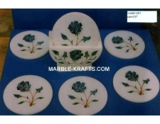 Marble inlay coaster set 3.5" Cs-1